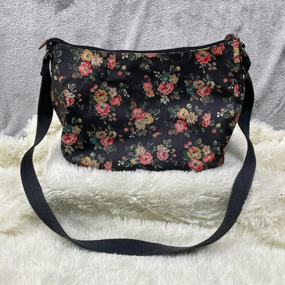 Cath Kidston Floral Crossbody Bag PVC Coated Cotton Adjustable Strap Messenger‎